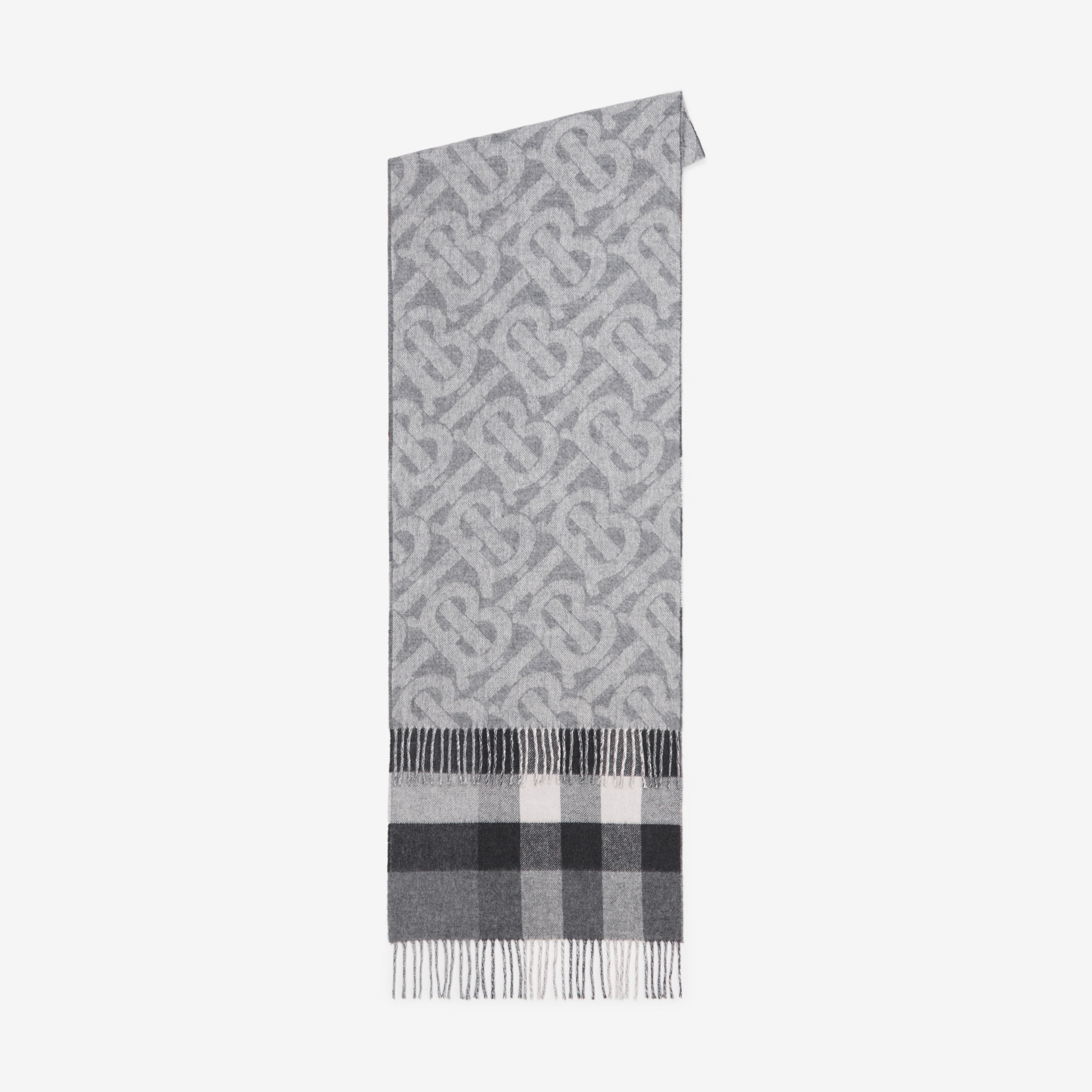 双面两用格纹羊绒围巾 (中调灰色) | Burberry® 博柏利官网 - 2