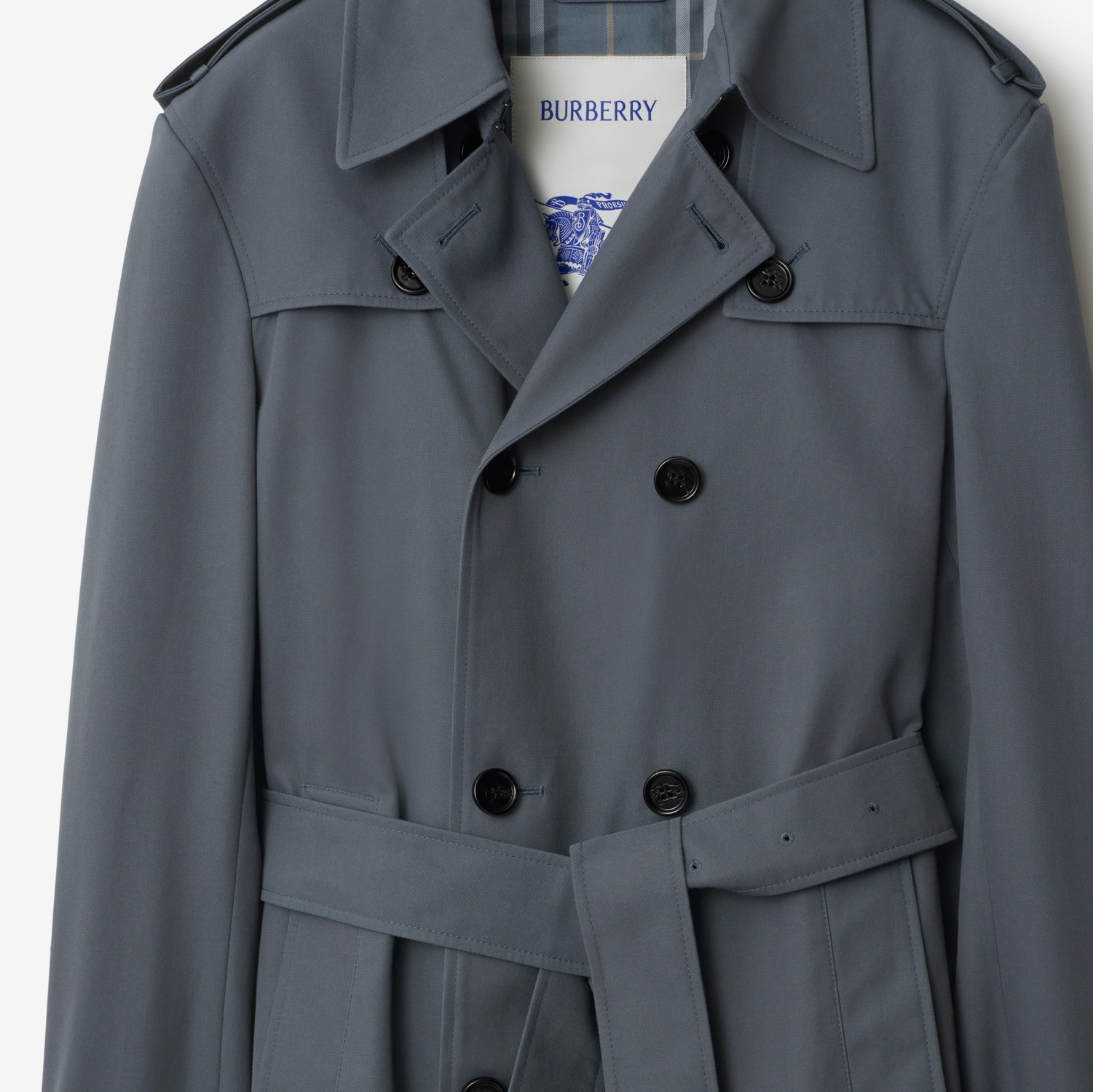 Short Gabardine Trench Coat in Magnet - Men | Burberry® Official Short Gabardine Trench Coat in Magnet - Men | Burberry® Official