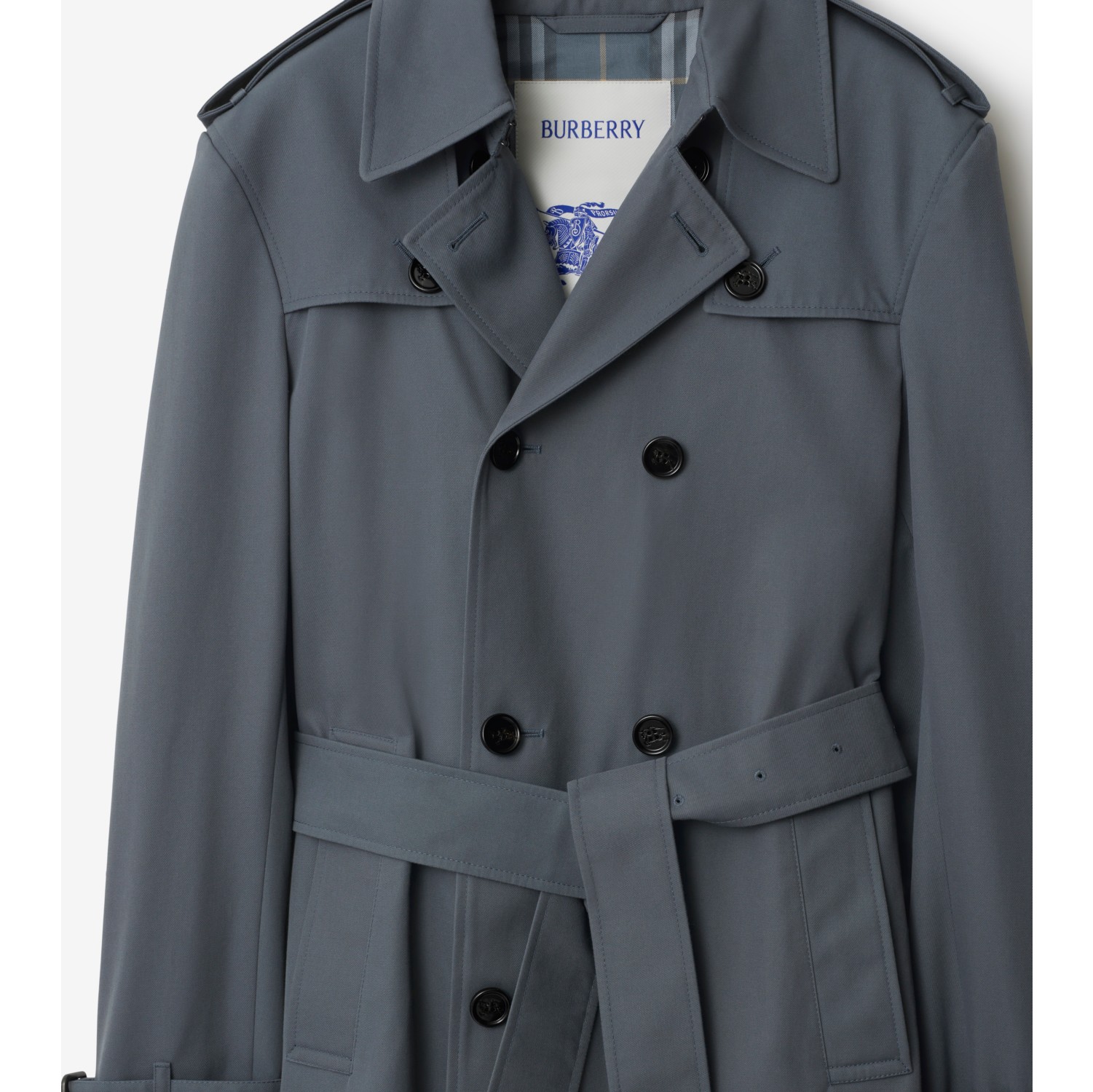 Trench court en gabardine