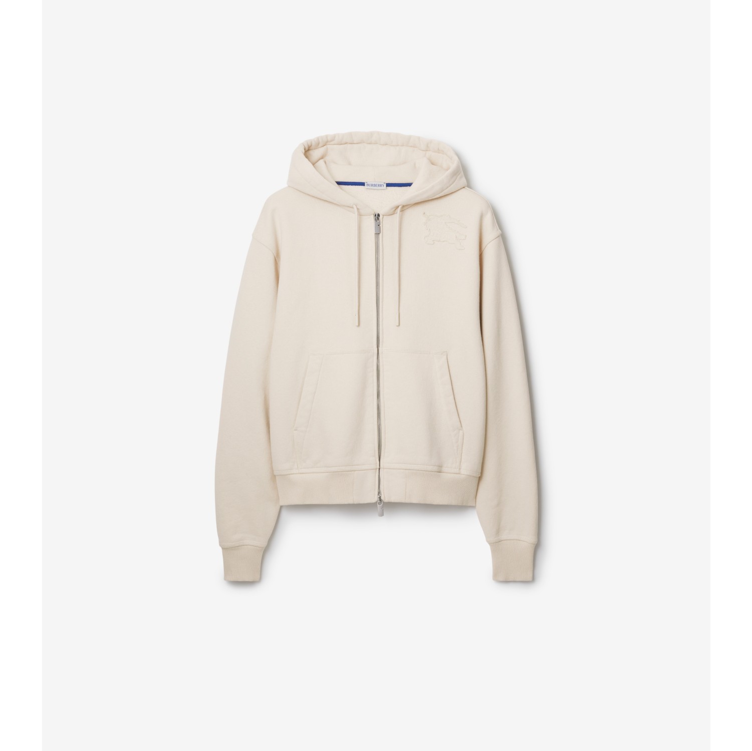 Cotton Zip Hoodie in Soap - Women | Burberry® Official