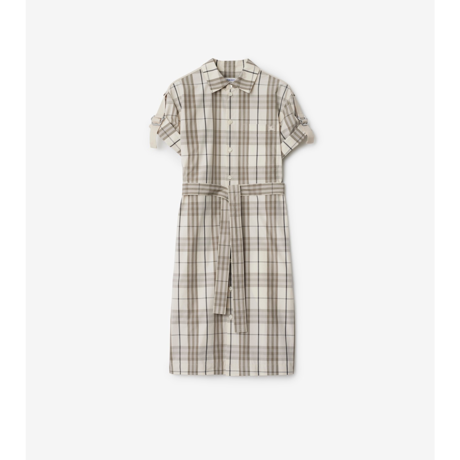 Check Cotton Shirt Dress