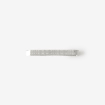 Burberry Checked Tie Bar Silver