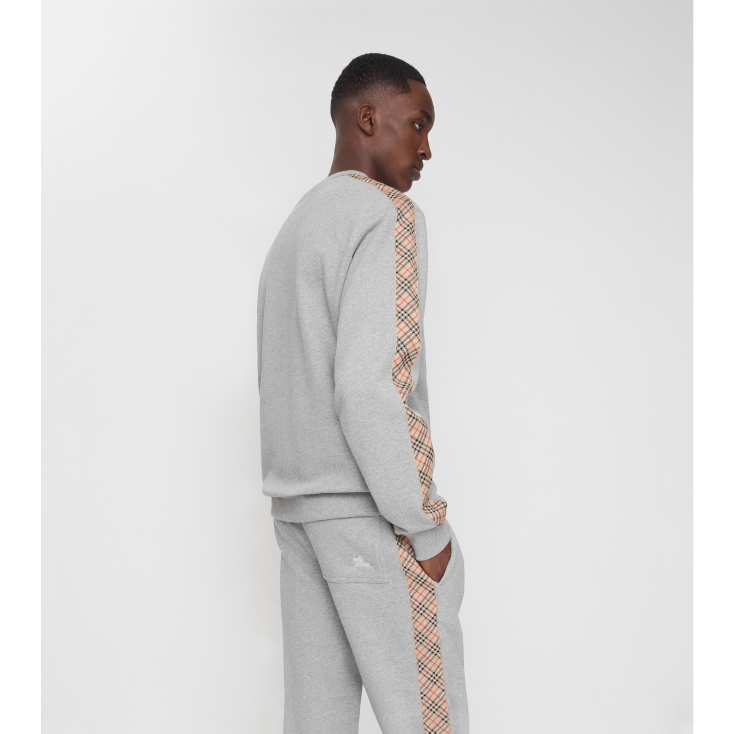 Sweat-shirt en coton détails Check