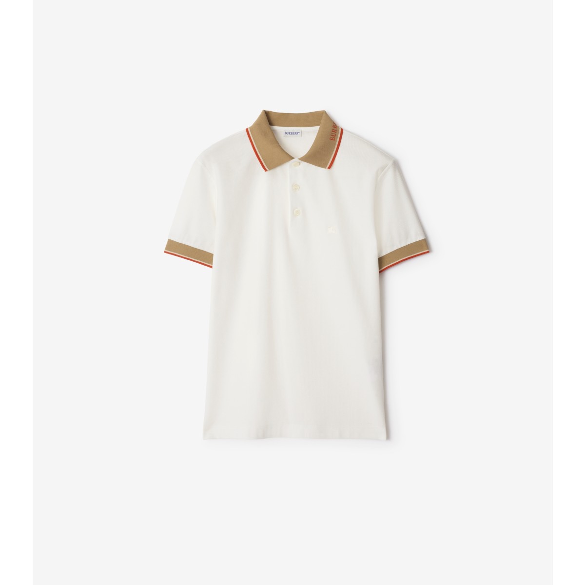  Embroidered Logo Collar Cotton Polo Shirt