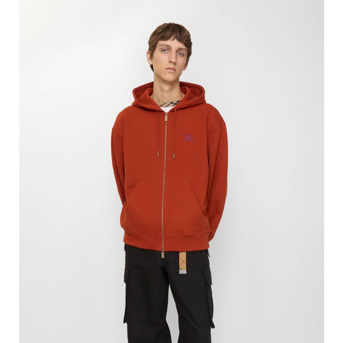  Embroidered Gothic Logo Zip Hoodie