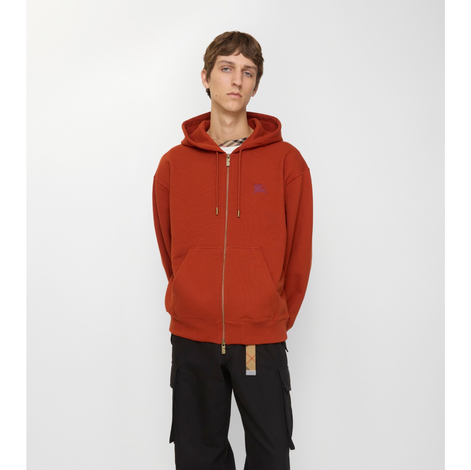 Gothic Logo Cotton Zip Hoodie