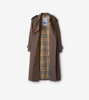 Long Gabardine Trench Coat In Dusk - Women, Cotton | Burberry® Official