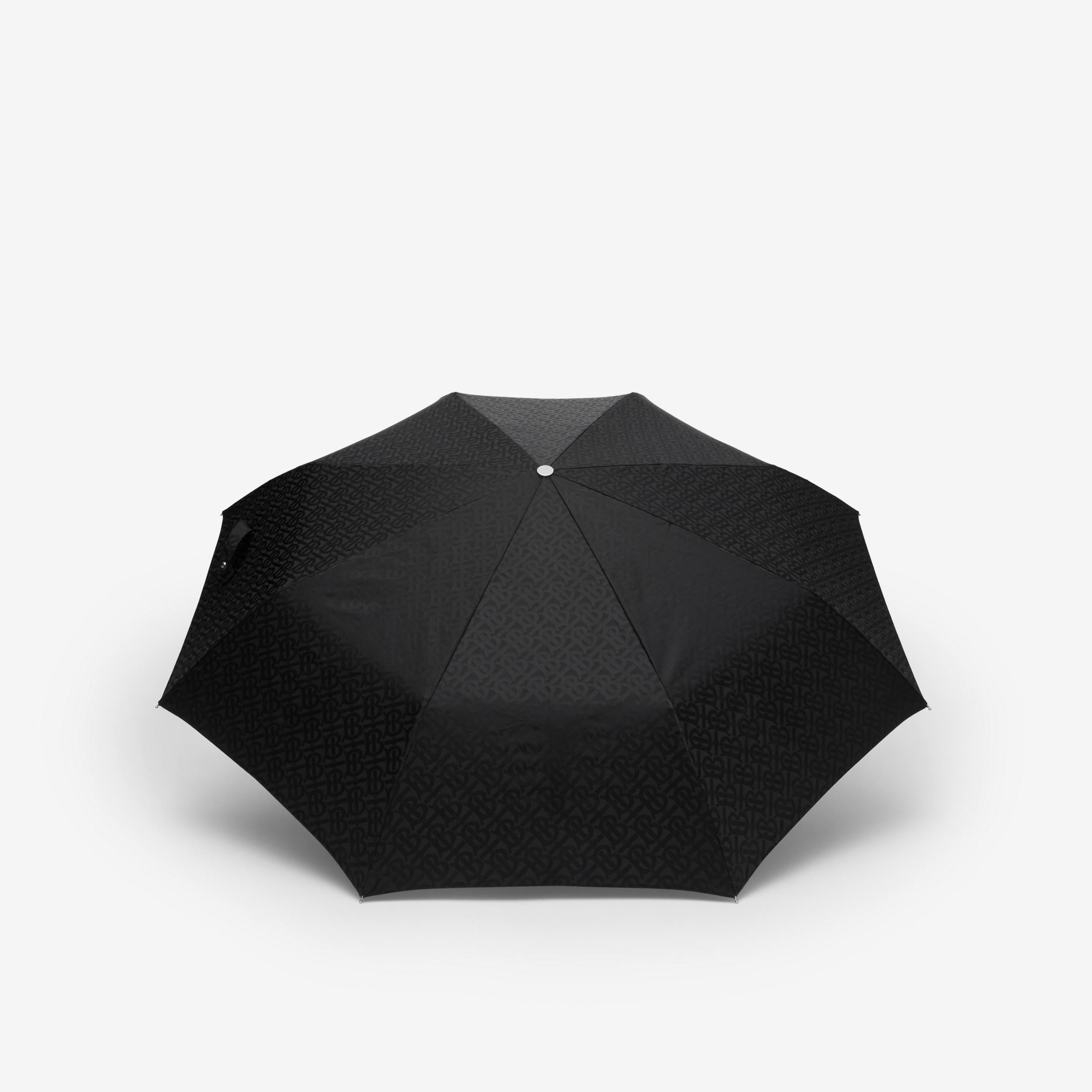 Monogram Print Folding Umbrella in Black | Burberry® Official - 4