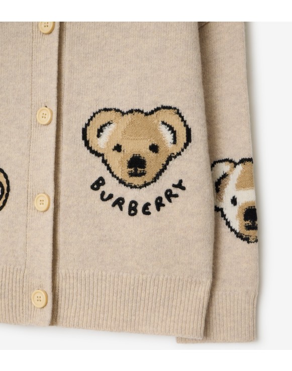 Cardigan in lana con orsetto Thomas