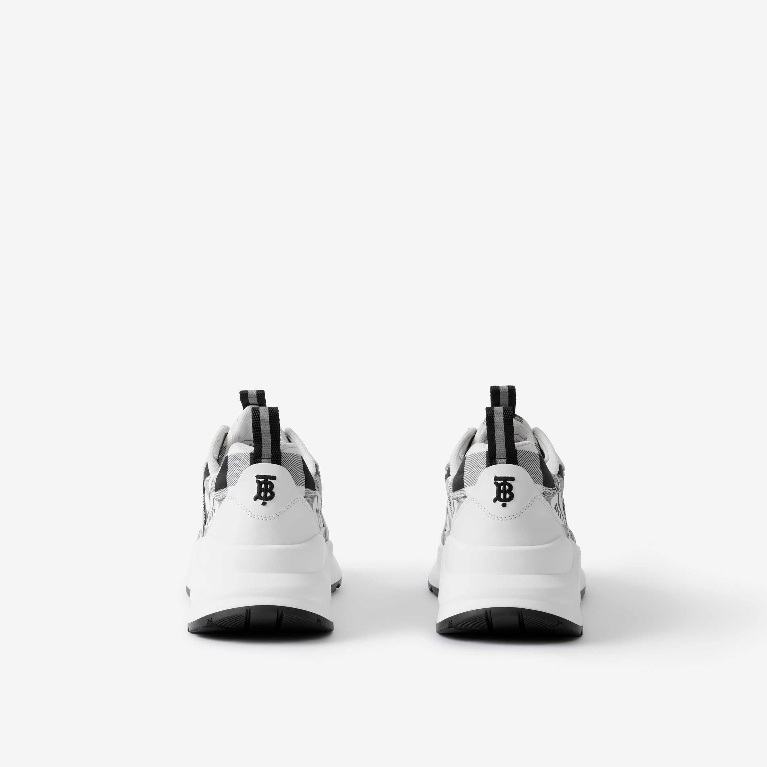 Sneaker in pelle e Check (Nero/bianco) - Donna | Sito ufficiale Burberry® - 3