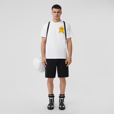 Monster Graphic Cotton Oversized T-shirt in White - Men | Burberry® Official