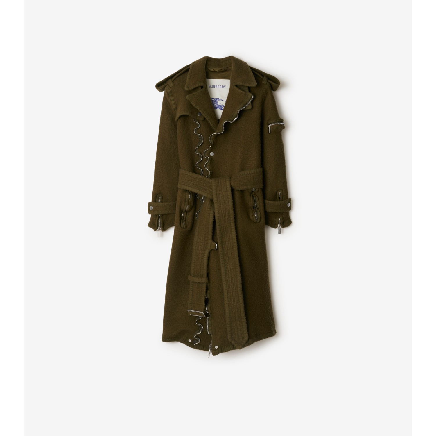 Wool Trench Coat in Furrow Women Burberry Official