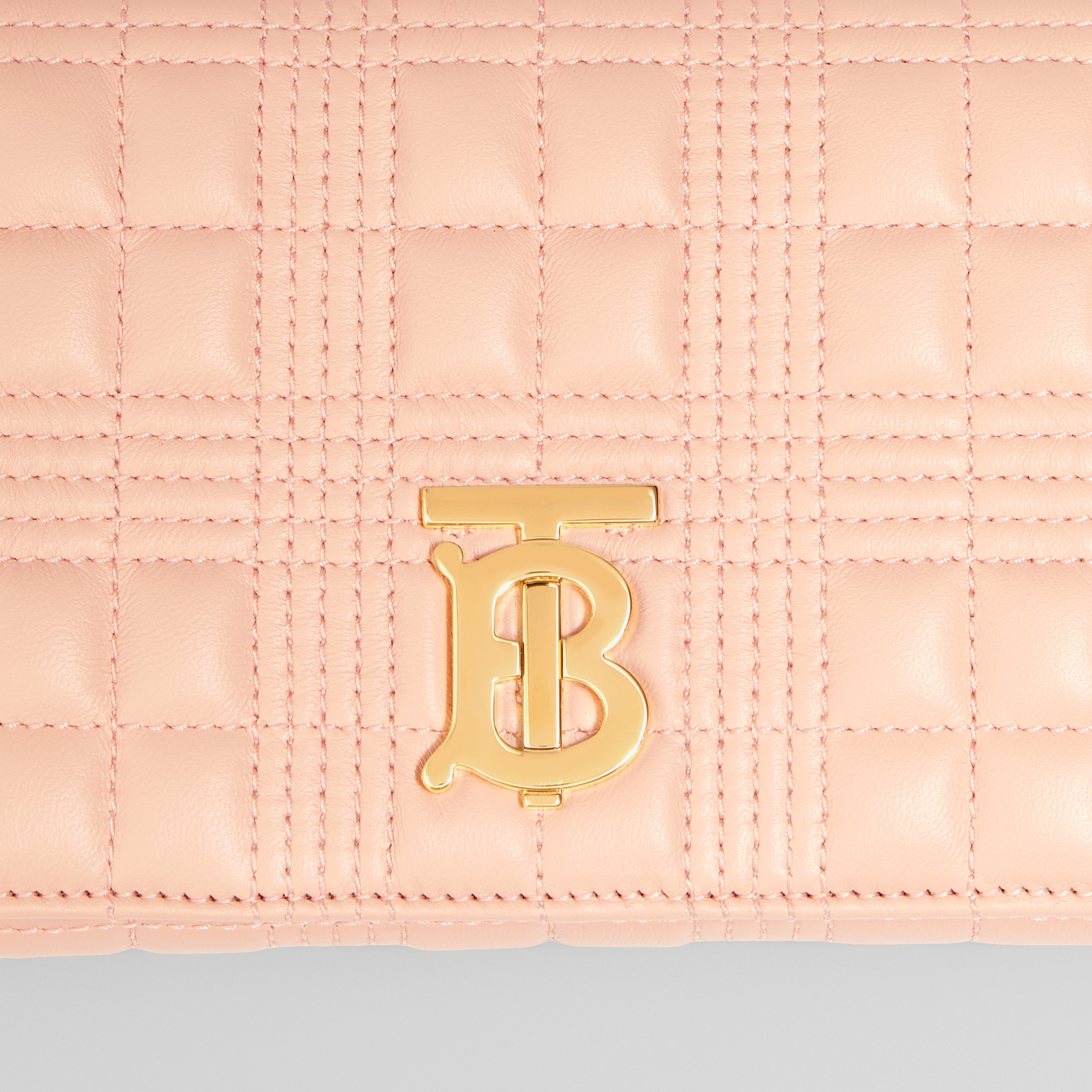 Quilted Leather Lola Wallet with Detachable Strap in Peach Pink - Women | Burberry® Official - 2