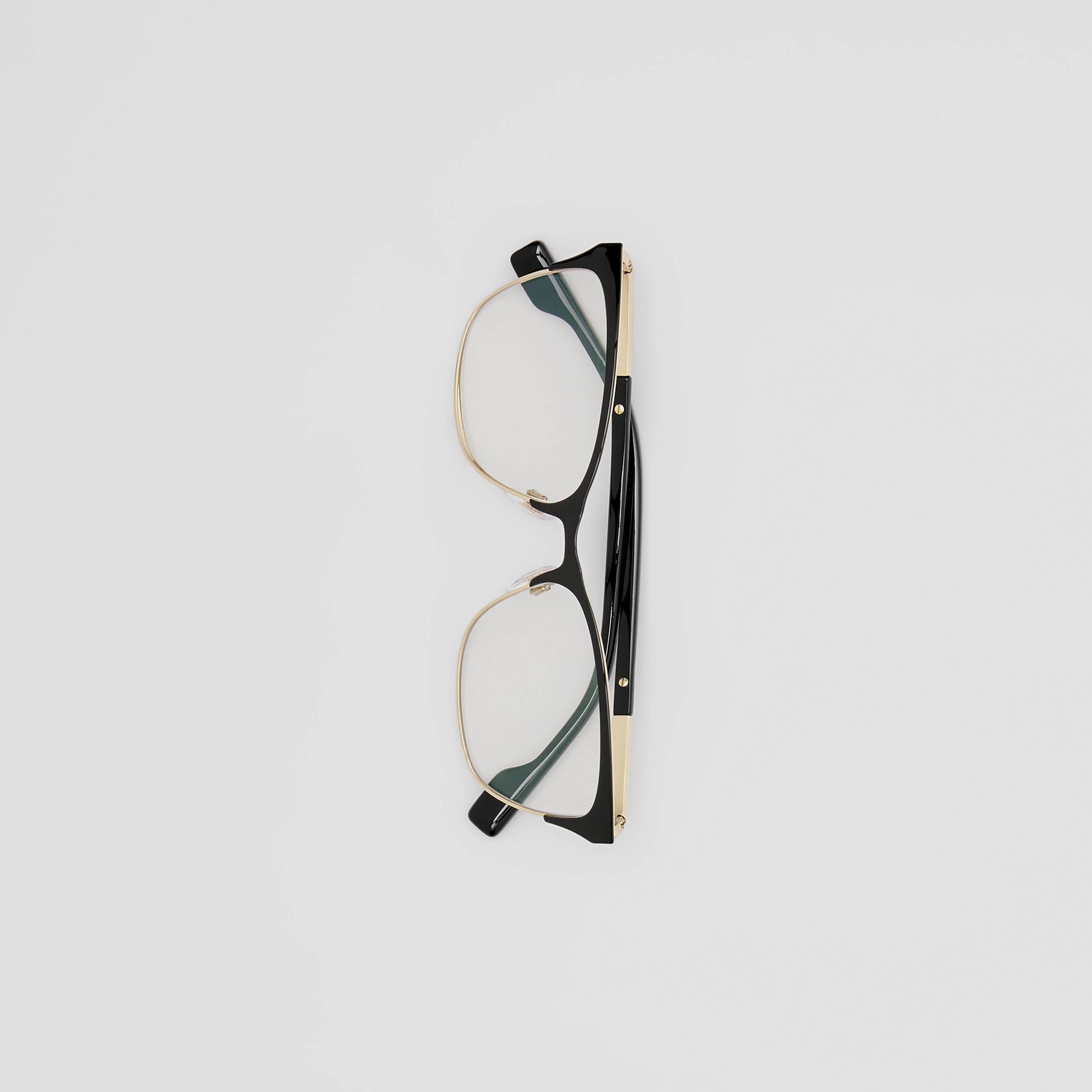 标志性条纹装饰猫眼光学镜框 (黑色) - 女士 | Burberry® 博柏利官网 - 4