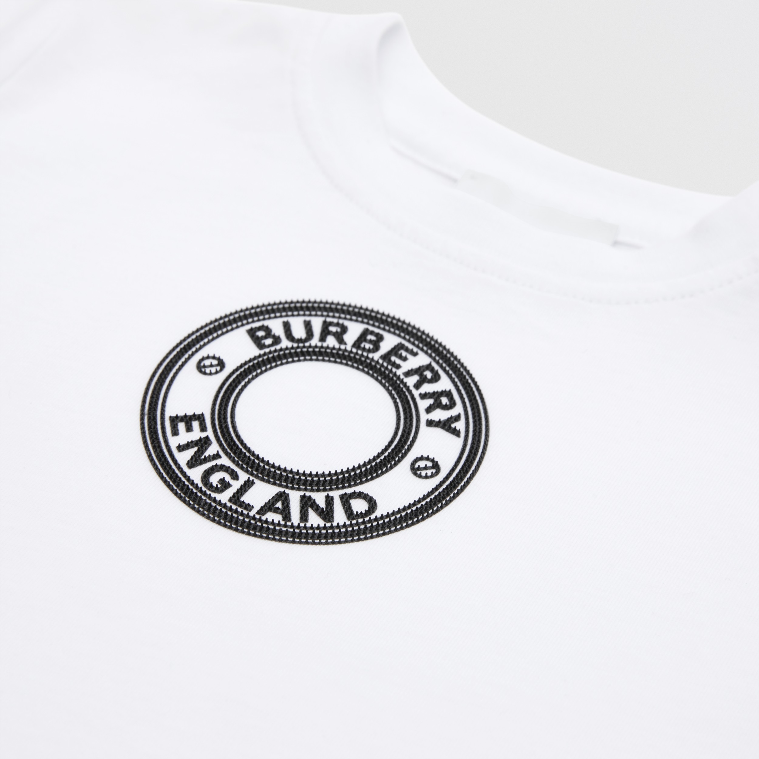 Logo Graphic Cotton T-shirt in White - Children | Burberry® Official - 2