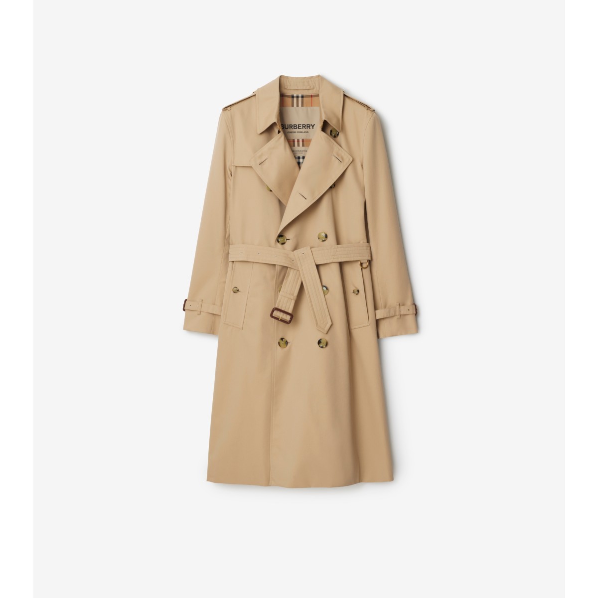  Check Long Kensington Heritage Trench Coat