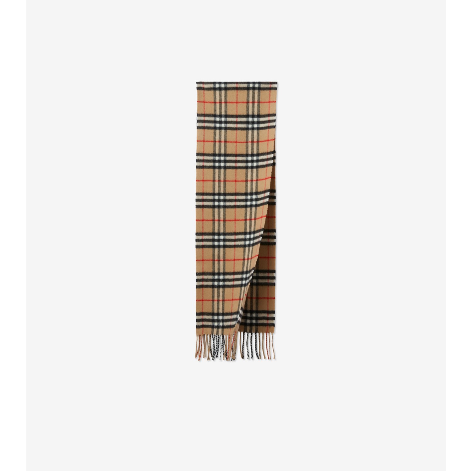 Check Cashmere Scarf in Archive beige