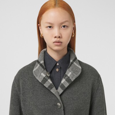 checkered wool coat womens