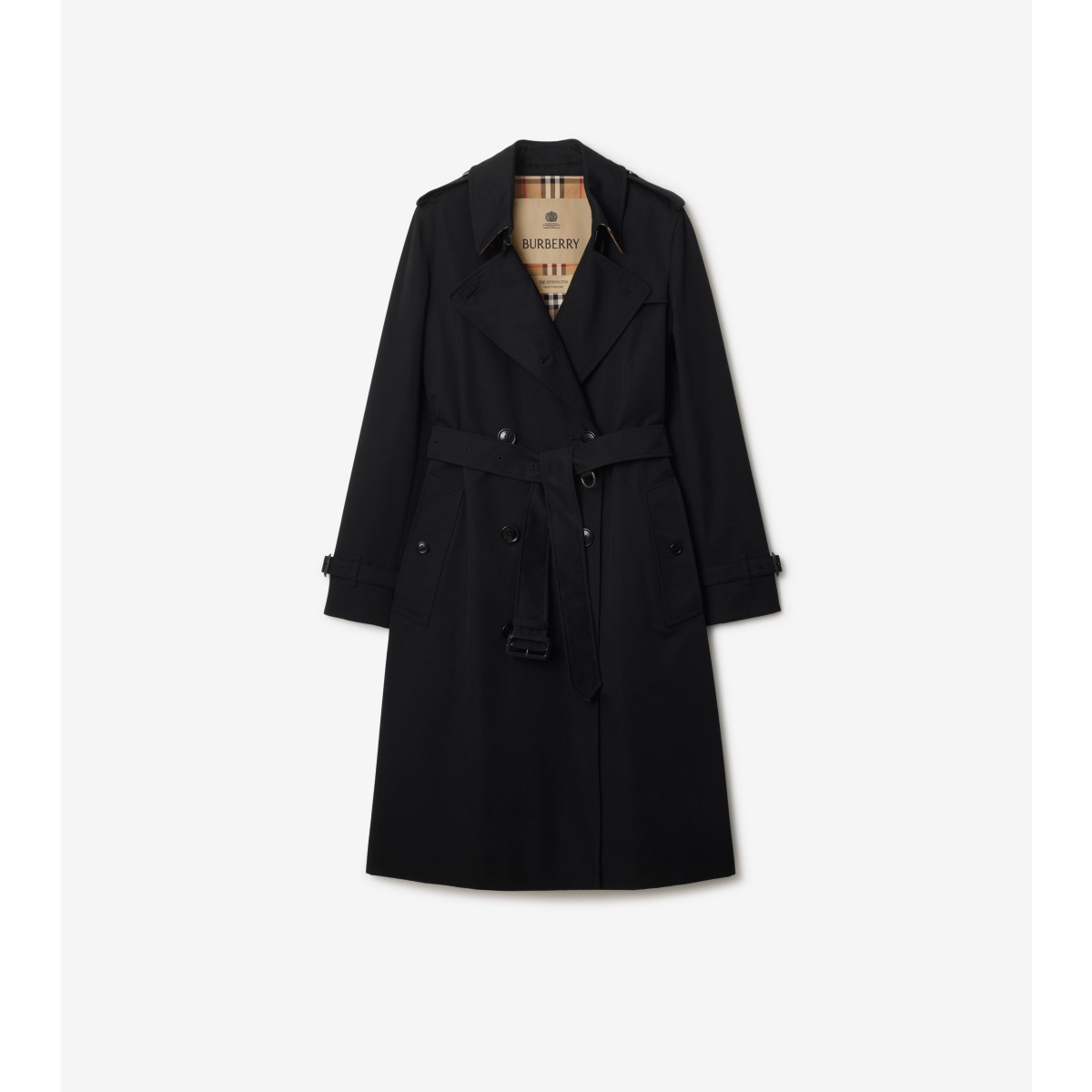  Check Long Kensington Heritage Trench Coat