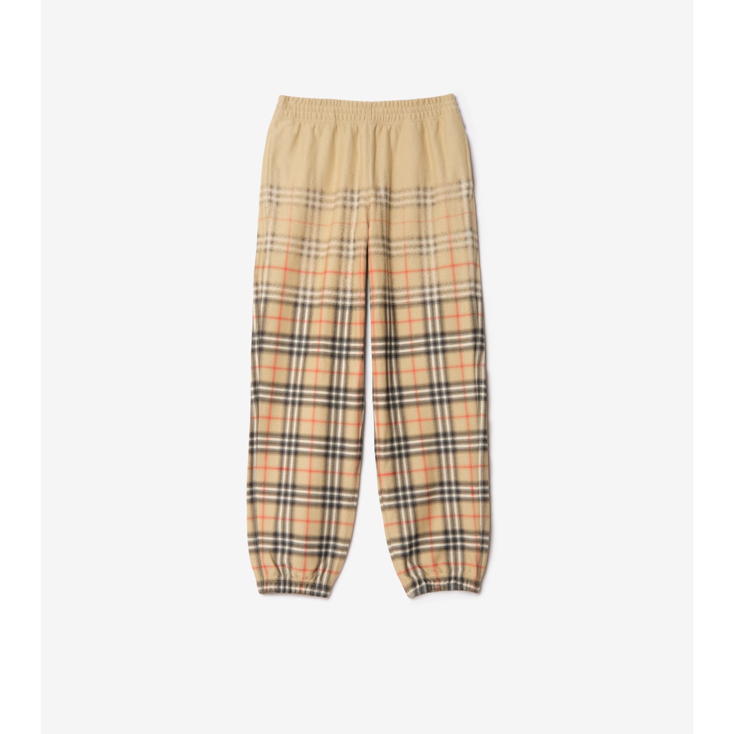 Gradient Check Cotton Jogging Pants