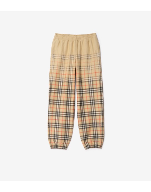 Gradient Check Cotton Jogging Pants