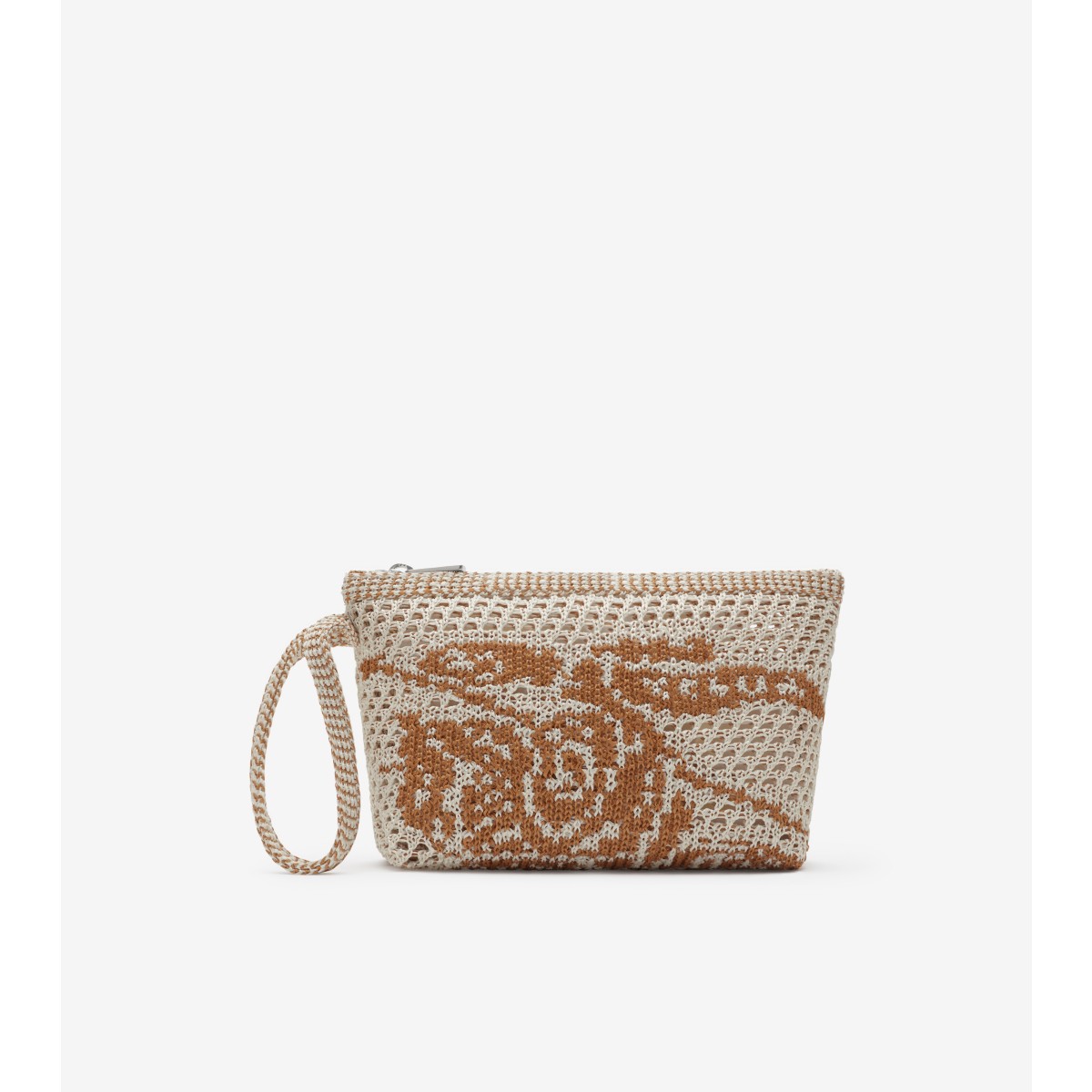 Burberry Ekd Crochet Pouch In White/sand
