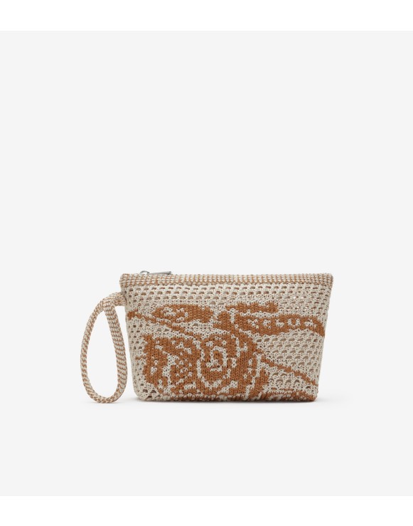 Bolsa pouch de crochê com estampa EKD