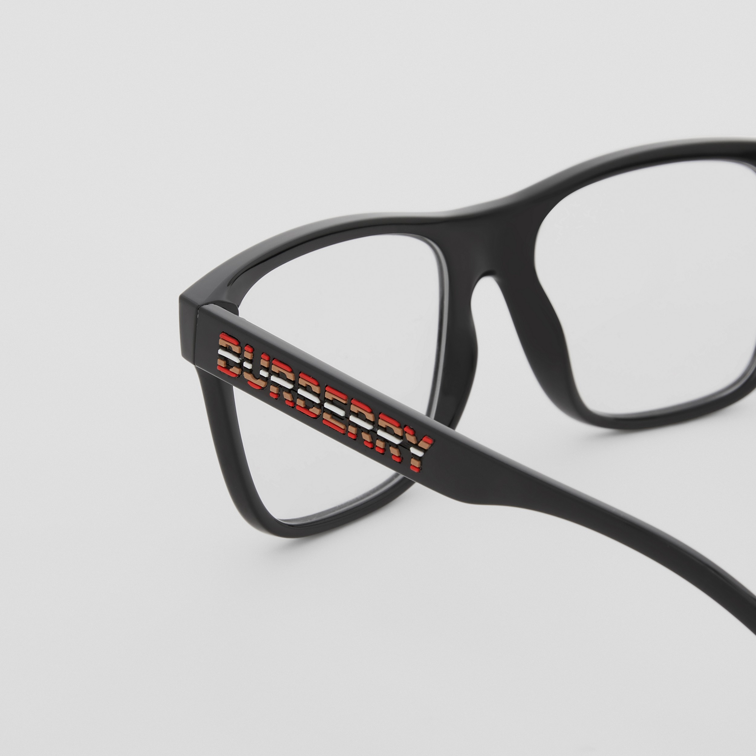 Eckige Korrekturbrille mit Logodetail (Schwarz) - Herren | Burberry® - 2
