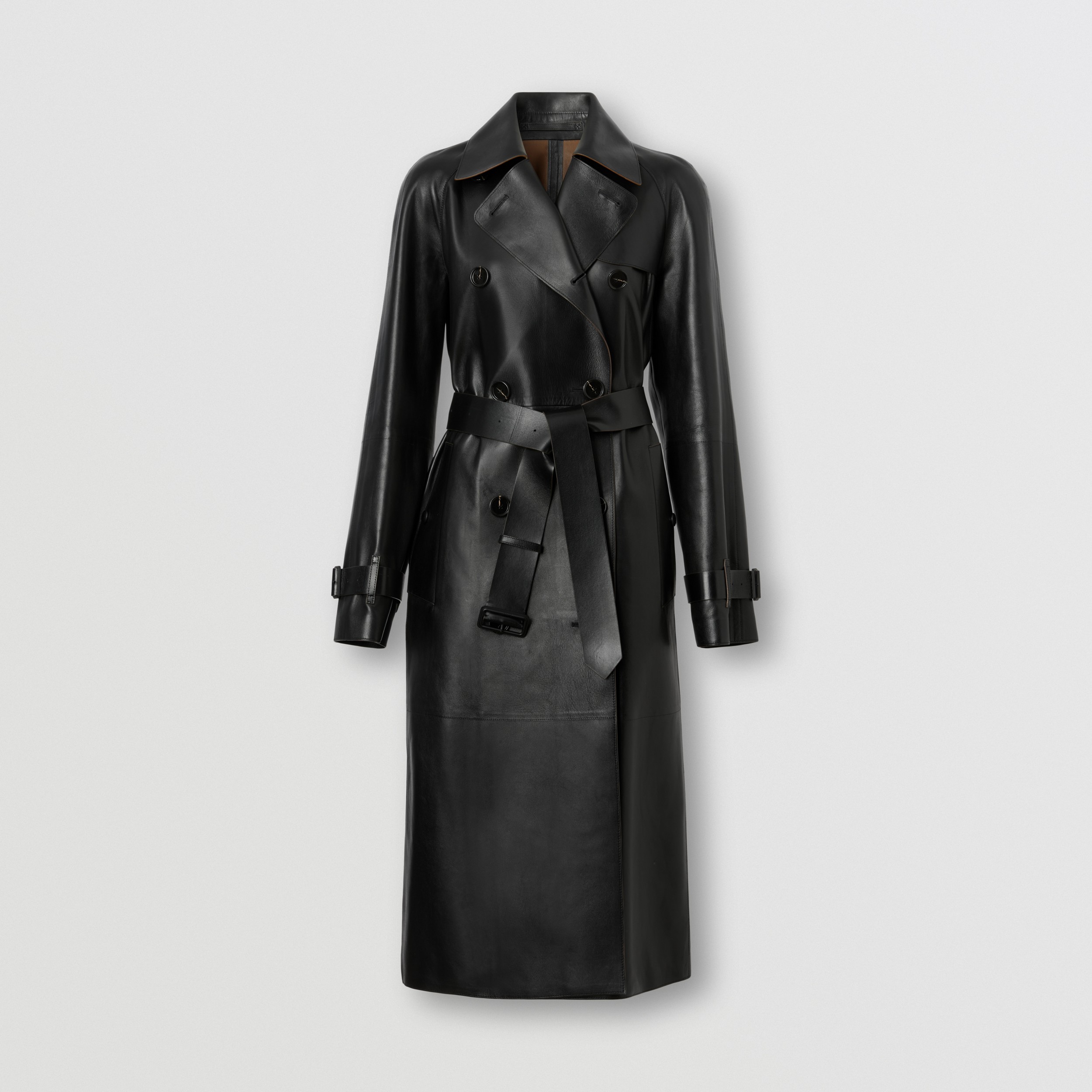 Leather Waterloo Trench Coat in Black - Women | Burberry® Official - 4