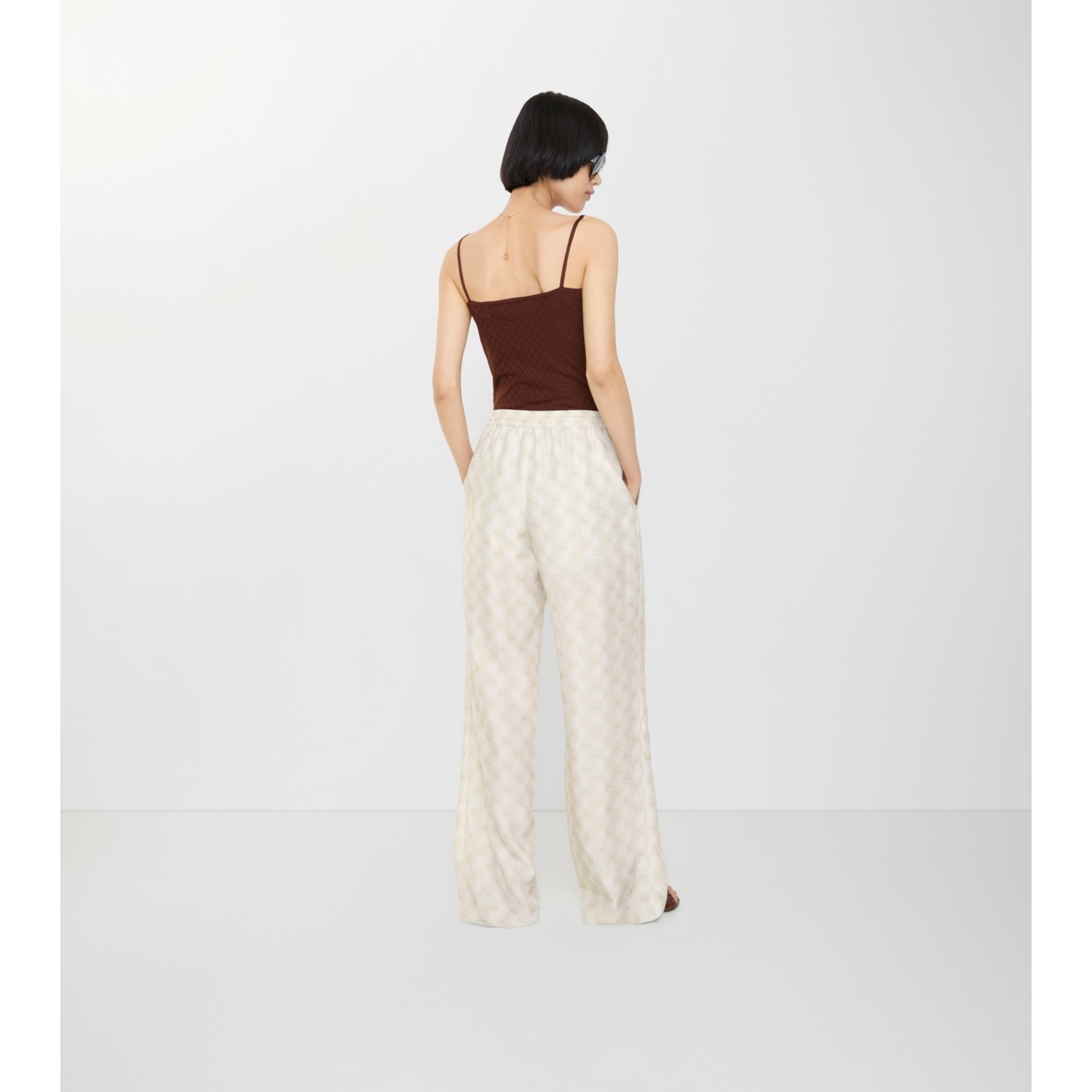 Knight Checkerboard Silk Pyjama Trousers - thumbnail 3