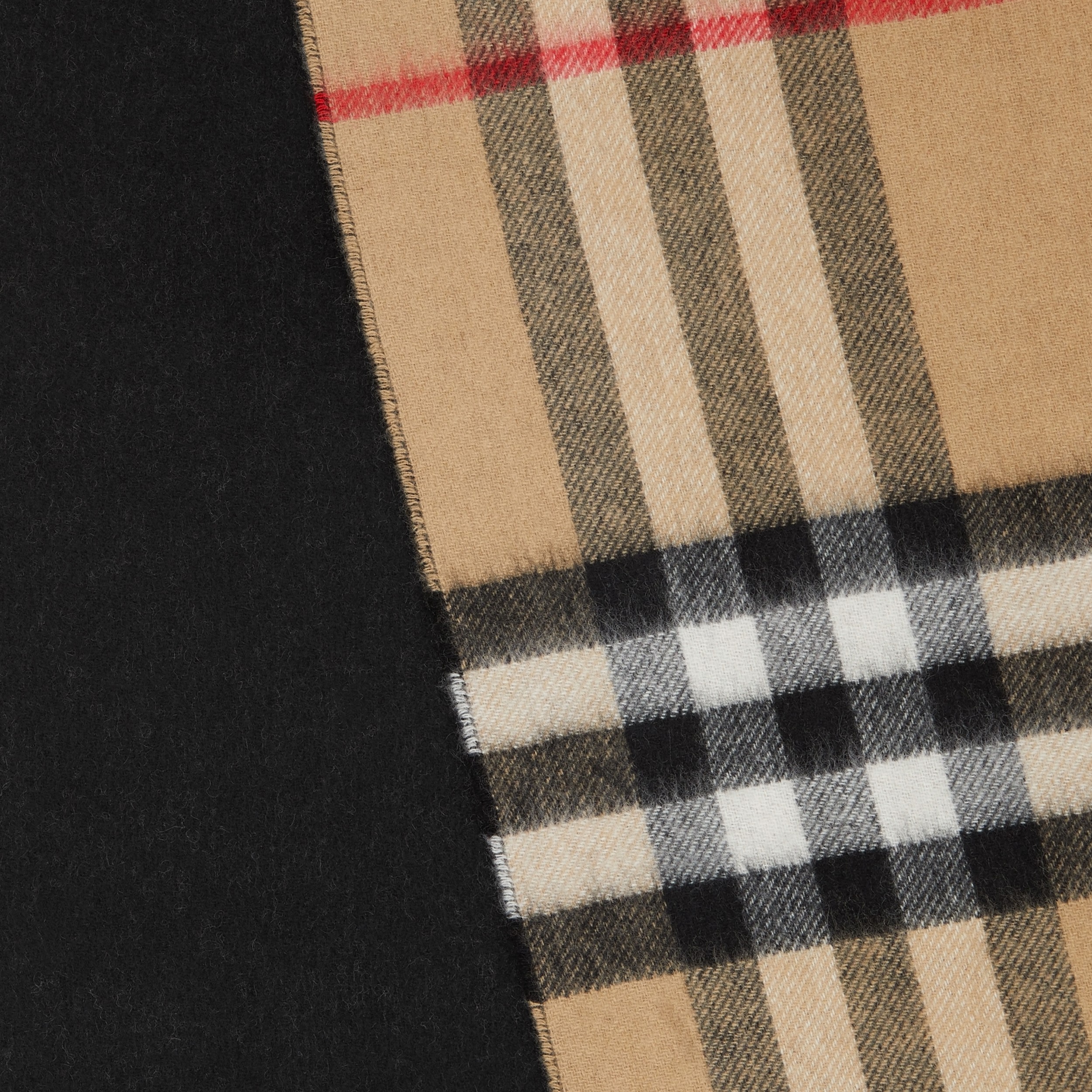 Reversible Check Cashmere Scarf in Black | Burberry® Official - 2