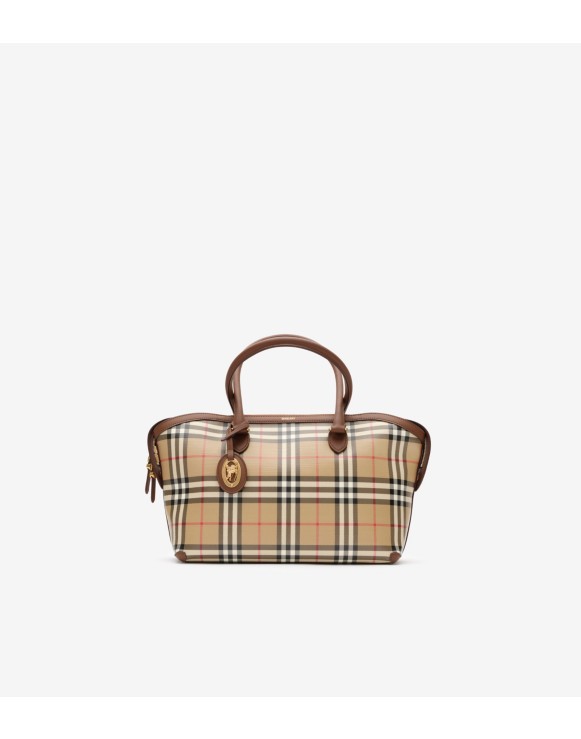 Small Check Zip Tote