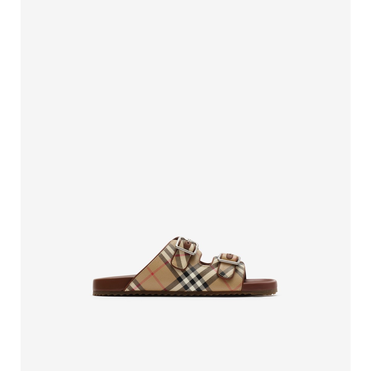  Check and Leather Urchin Sandals