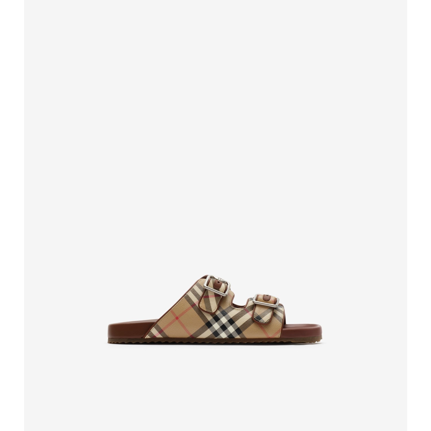 Check and Leather Urchin Sandals