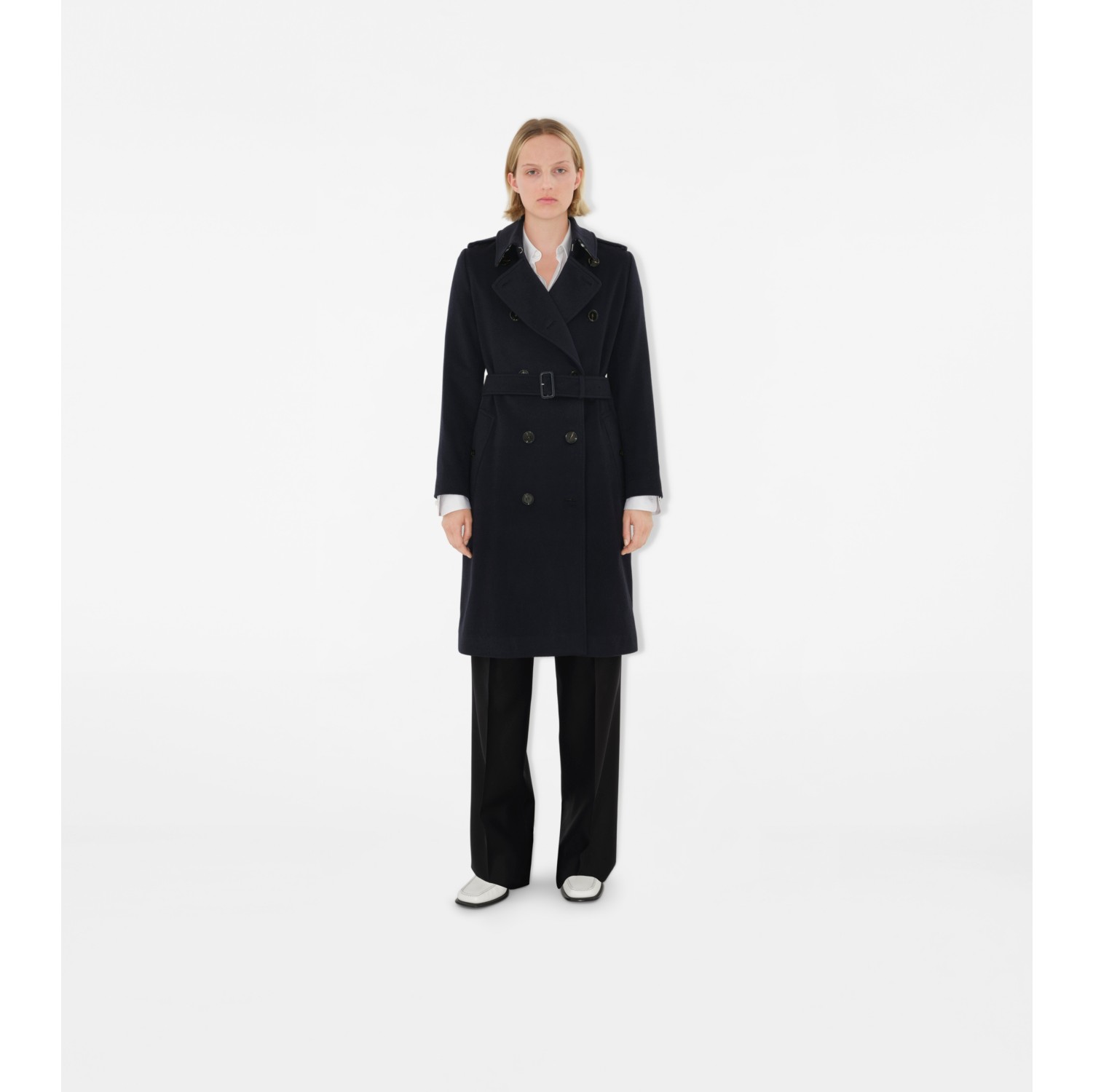 Langer Kaschmirmisch-Trenchcoat „Kensington“