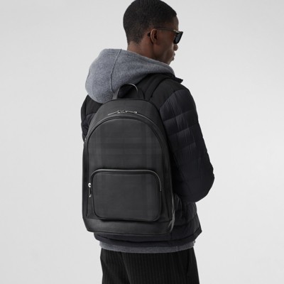 London Check and Leather Backpack in 