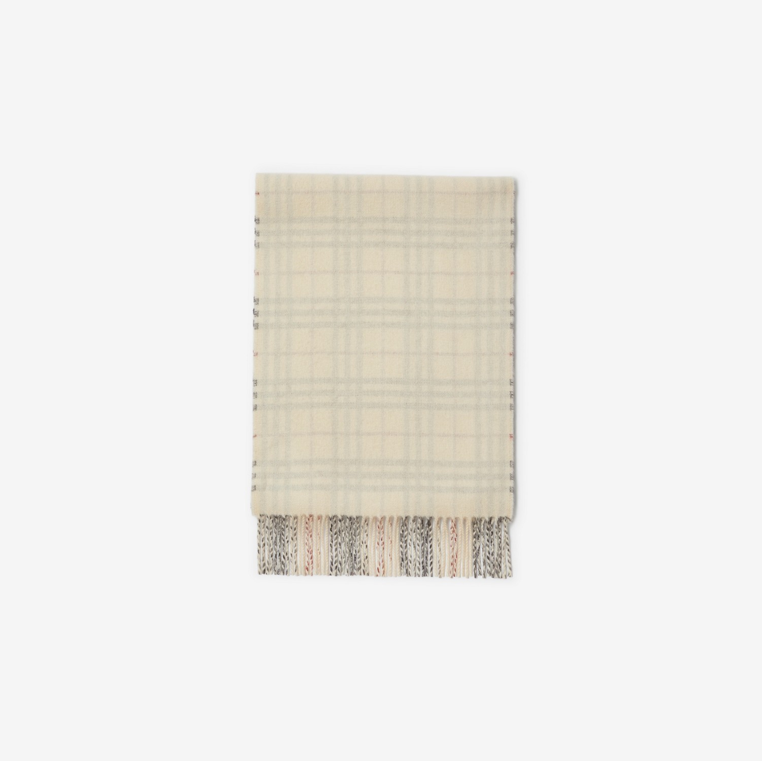 双面两用格纹羊绒围巾 (石色) | Burberry® 博柏利官网