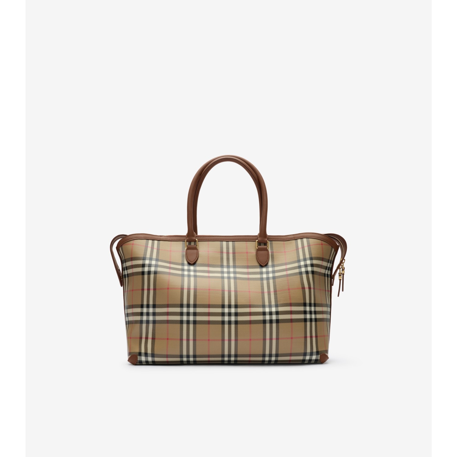 Check Zip Tote in Archive beige - Women