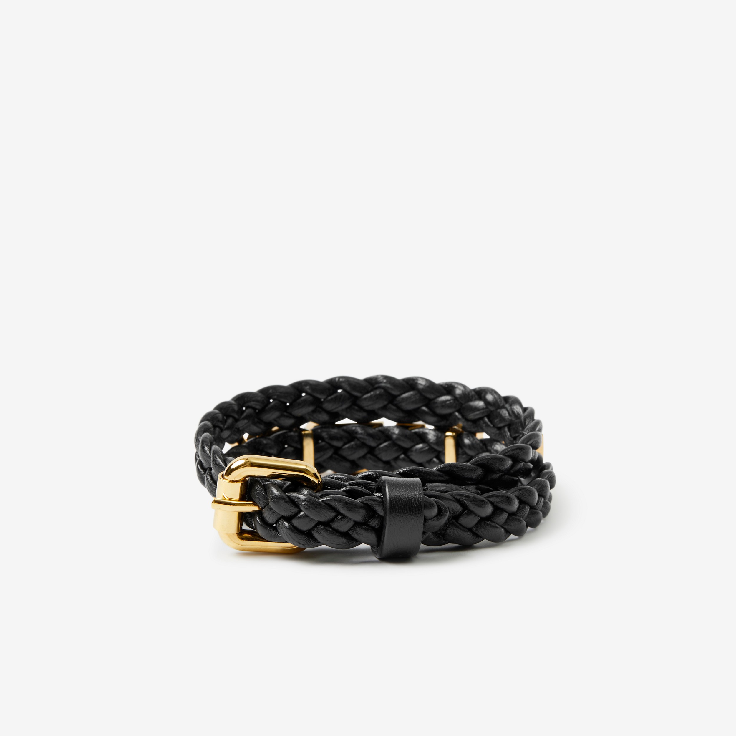Gold-plated Logo Leather Bracelet in Light Gold/black - Women | Burberry® Official - 2