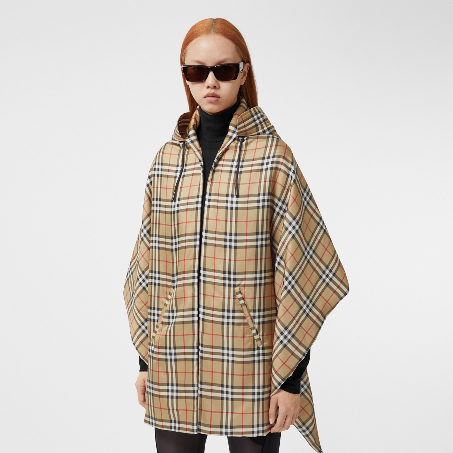 Vintage Check Silk Padded Cape in Archive beige | Burberry® Official