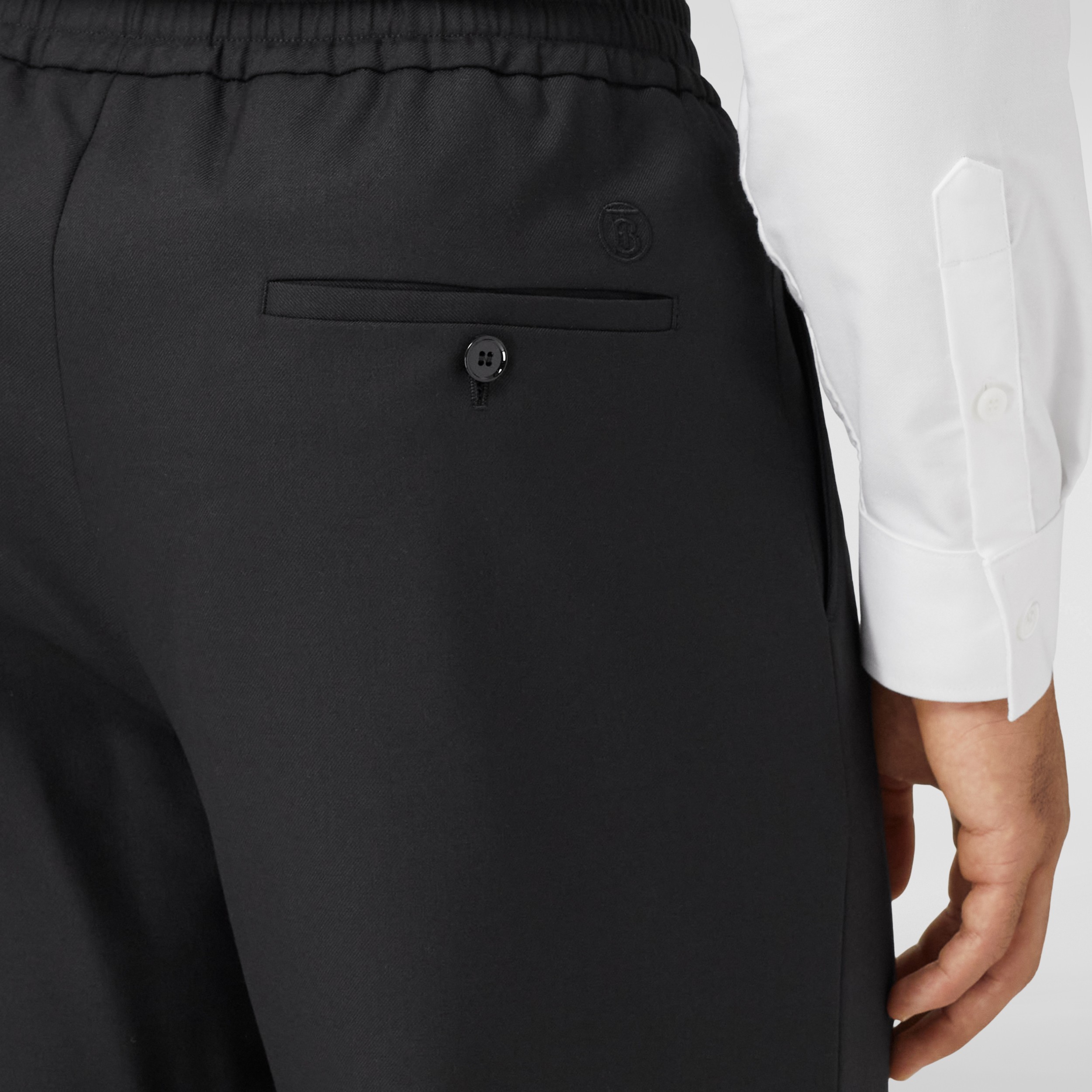 Wool Tailored Jogging Pants in Black Men Burberry® Official