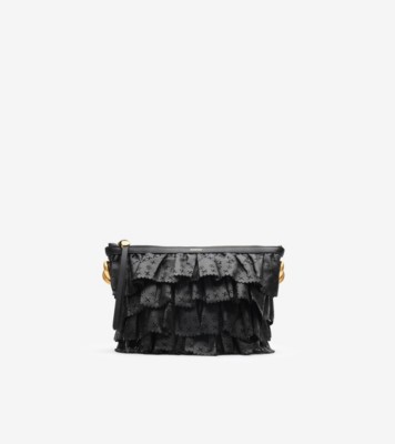 Mini Ruffle Bag in Black - Women, Leather | Burberry® Official