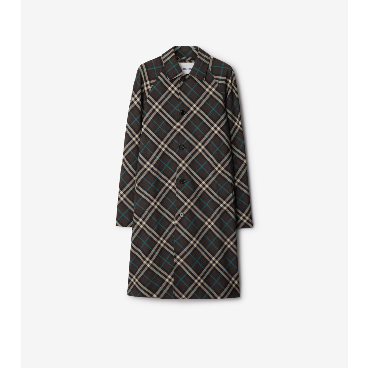 Shop Burberry Mid-length Check Car Coat In Snug