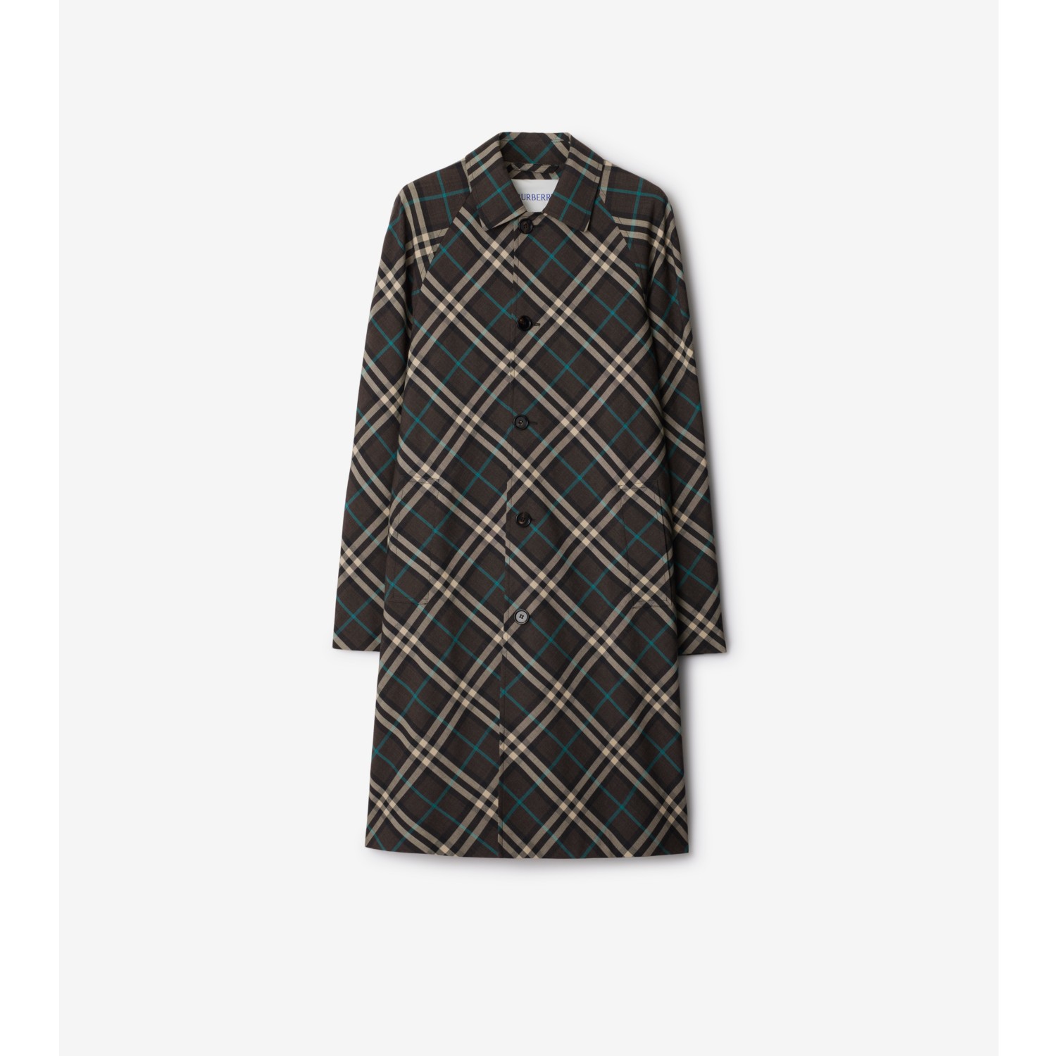 Car coat midi em Check