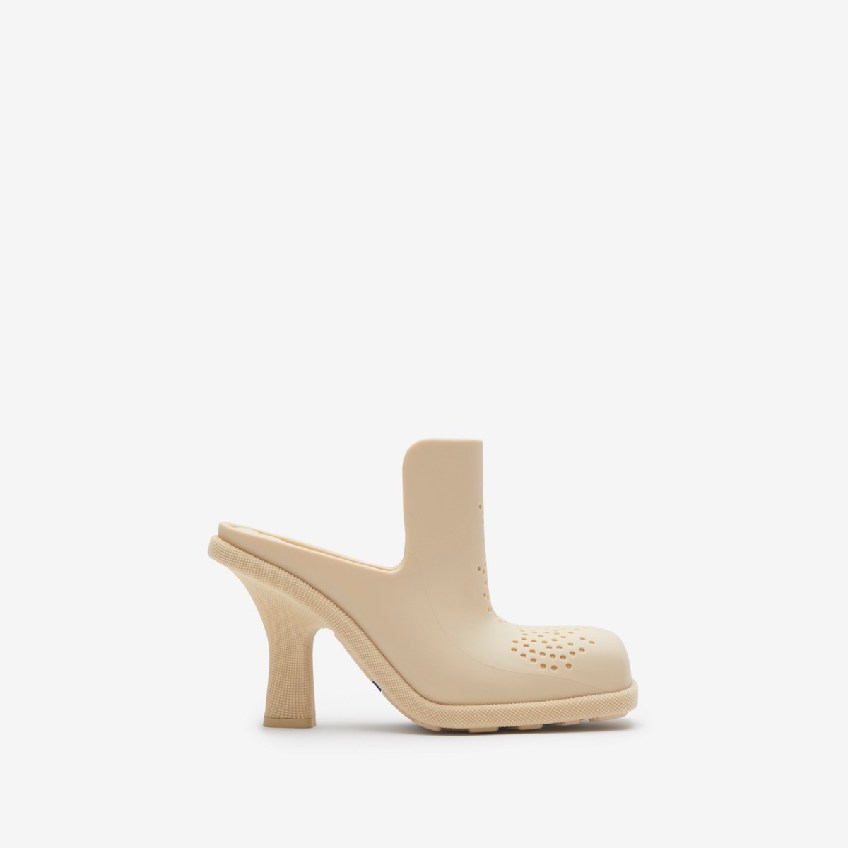 Burberry Rubber Highland Mules In Clay