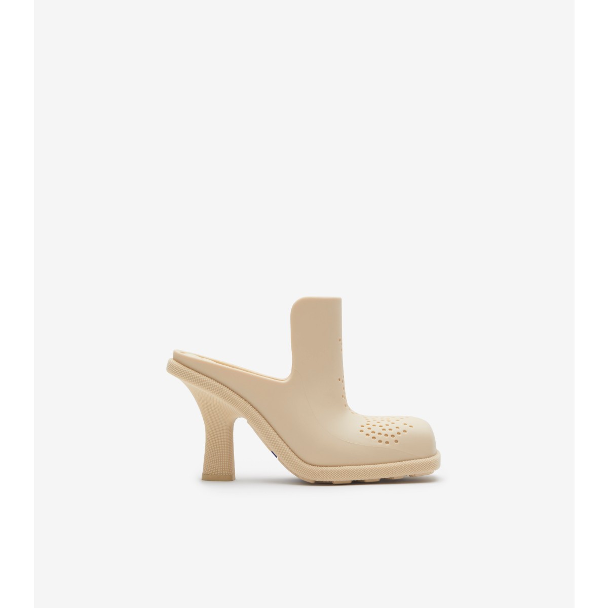 Burberry Rubber Highland Mules In Clay