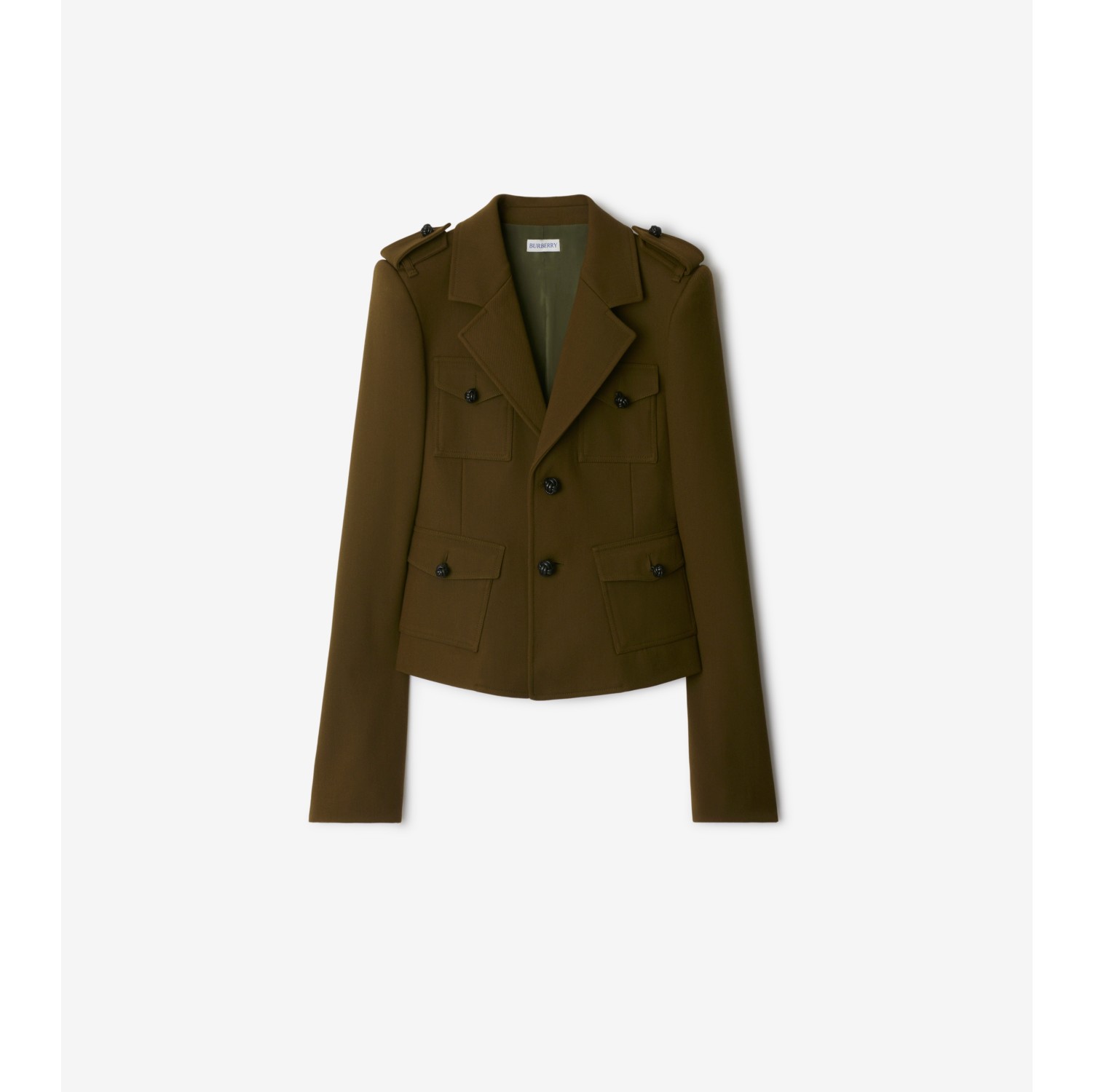 Nylon Wool Blend Tailored Jacket