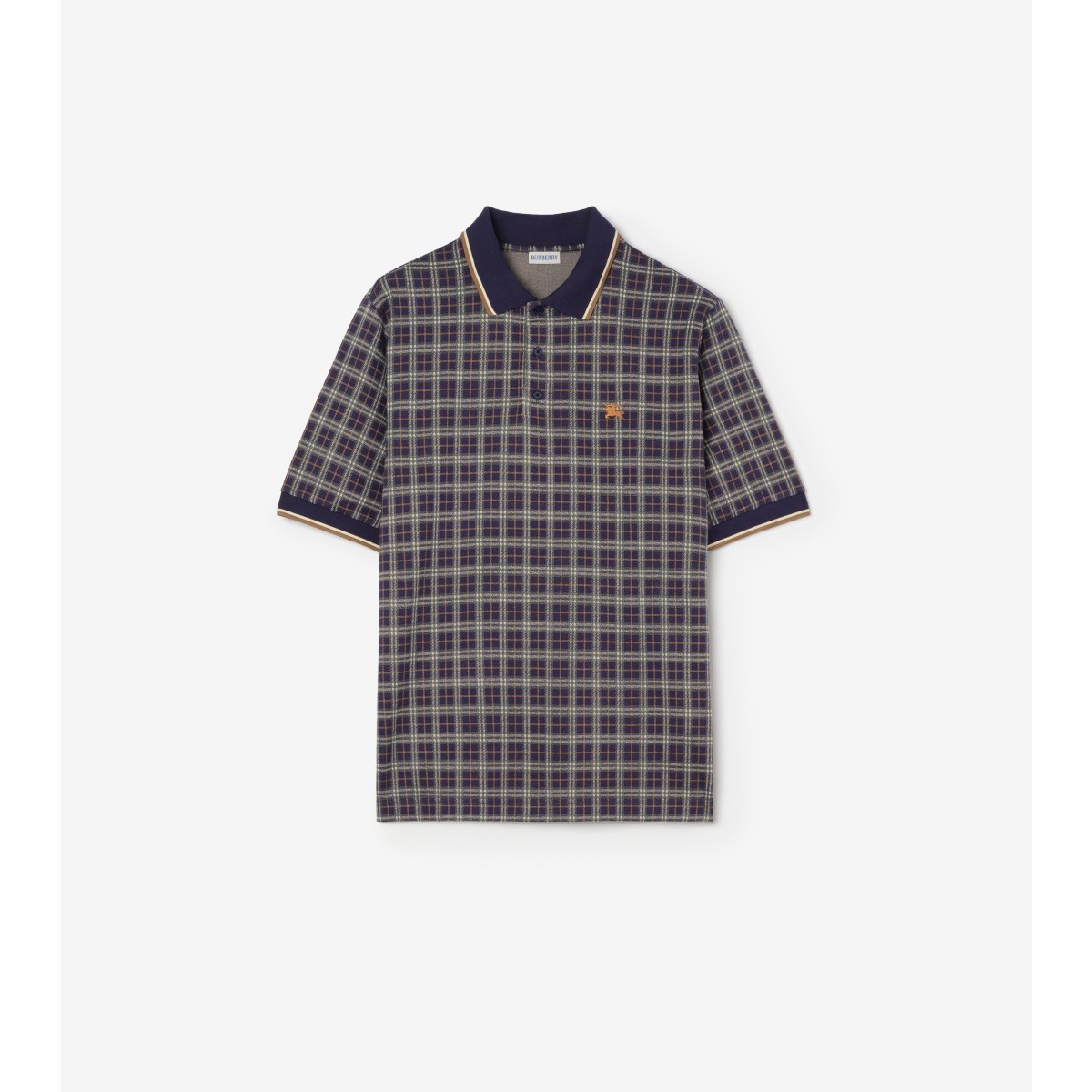  Check Cotton Blend Polo Shirt