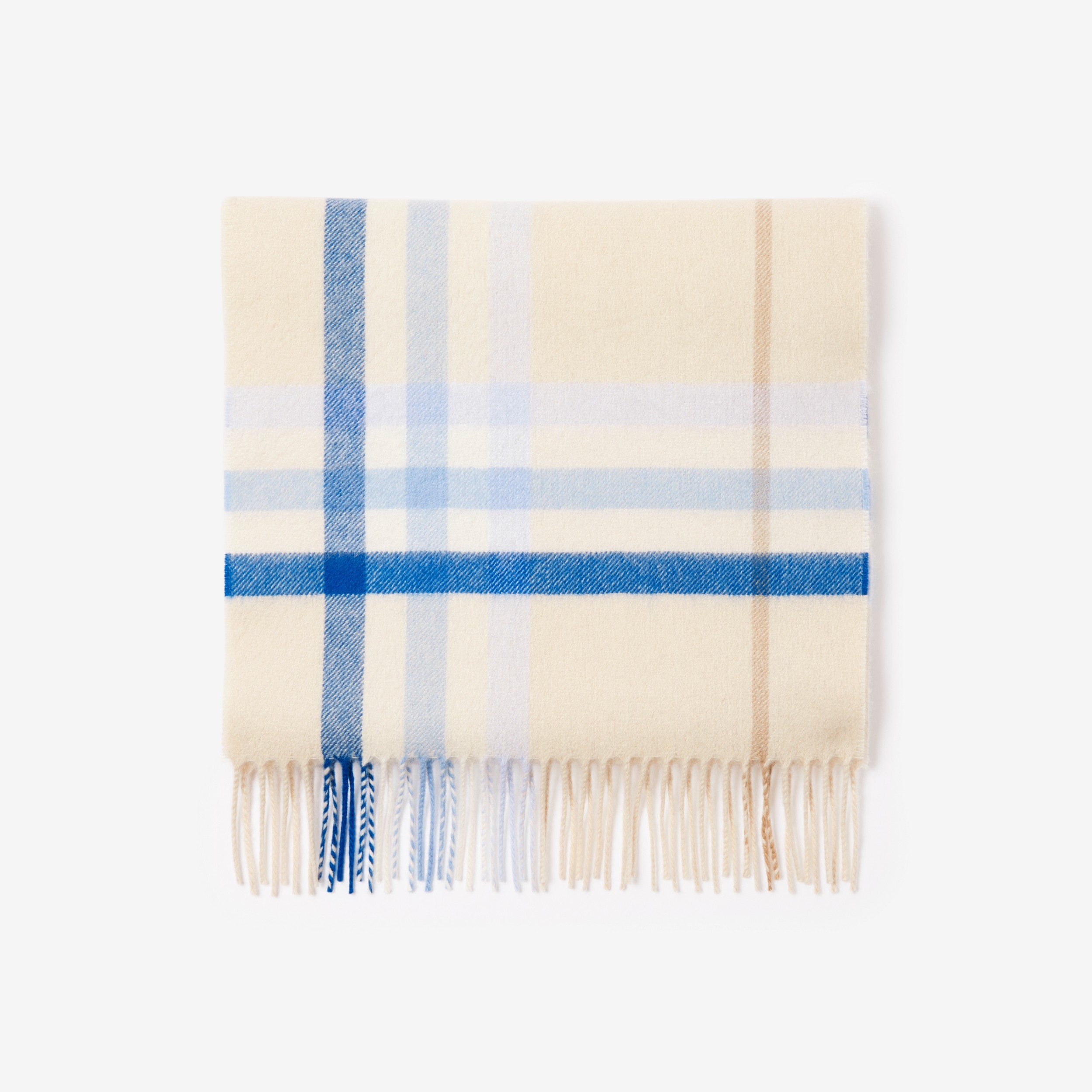 Exaggerated Check Cashmere Scarf in Tonal Blue | Burberry® Official - 4