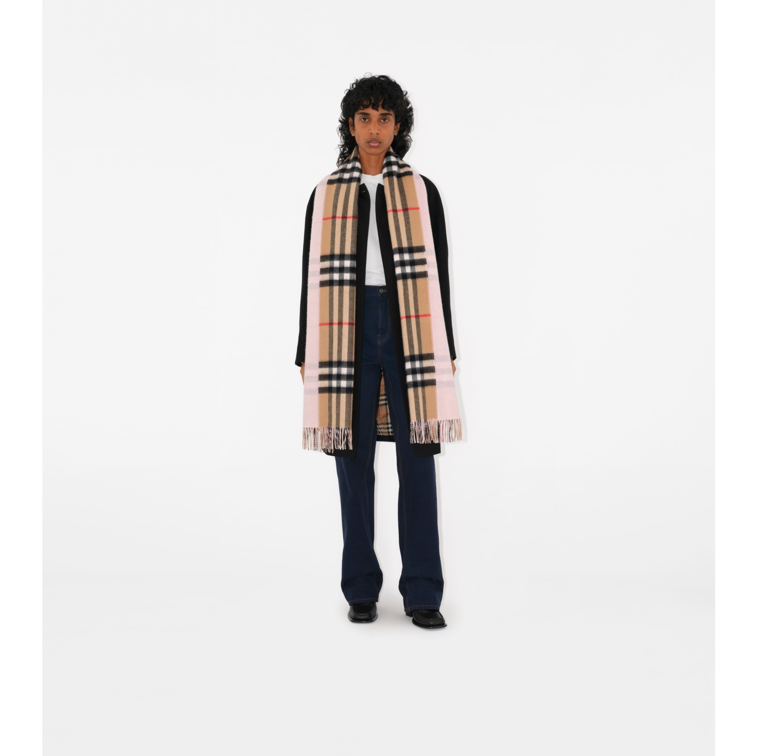 Reversible Check Cashmere Scarf